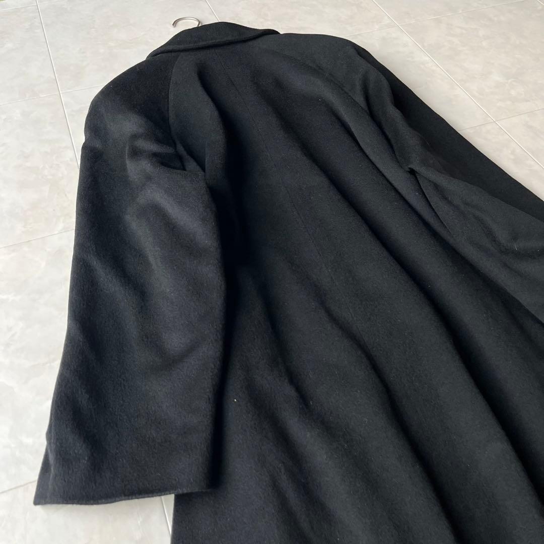 美品✨ 最高級カシミヤ100% ロングコート 上質ブラック 黒 9号　M