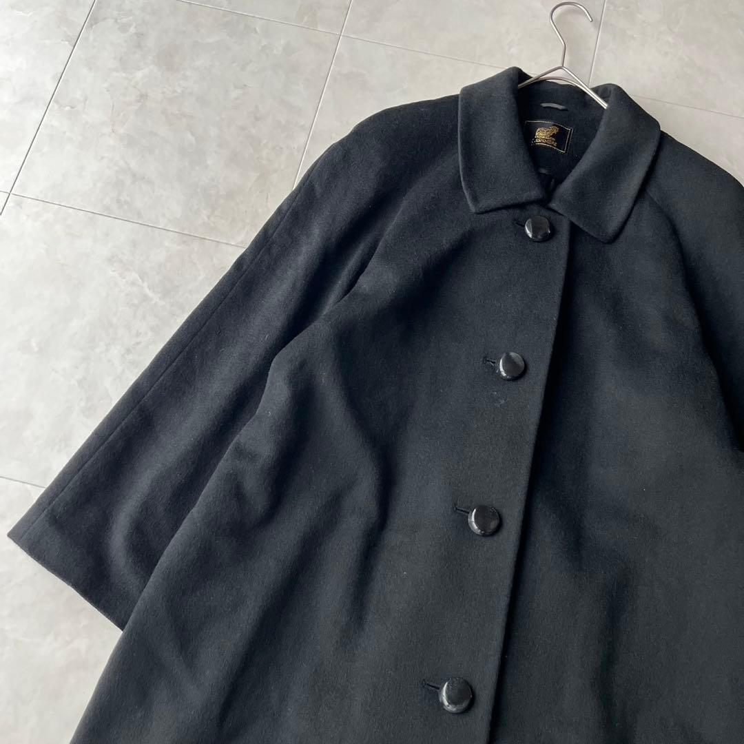 美品✨ 最高級カシミヤ100% ロングコート 上質ブラック 黒 9号　M