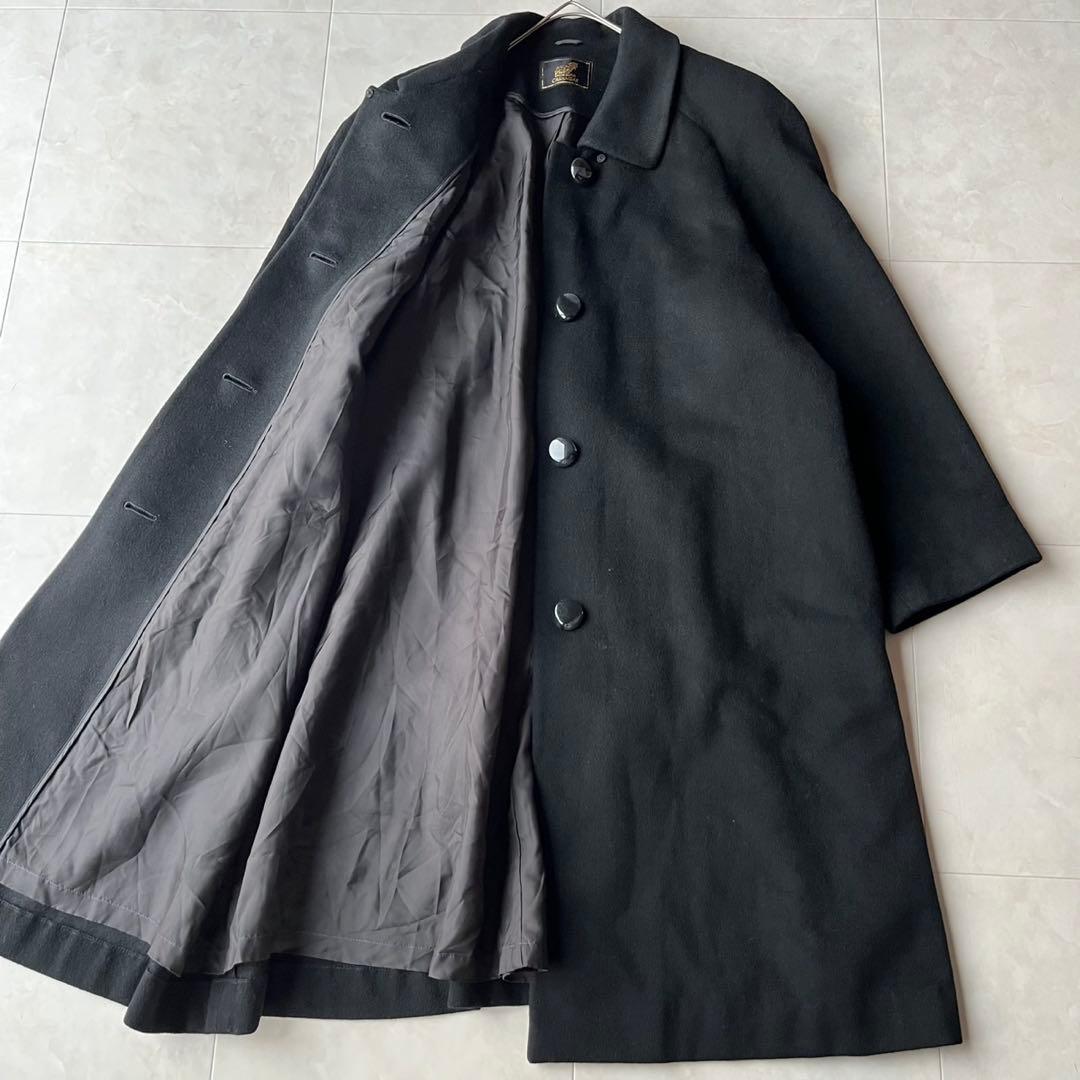 美品✨ 最高級カシミヤ100% ロングコート 上質ブラック 黒 9号　M