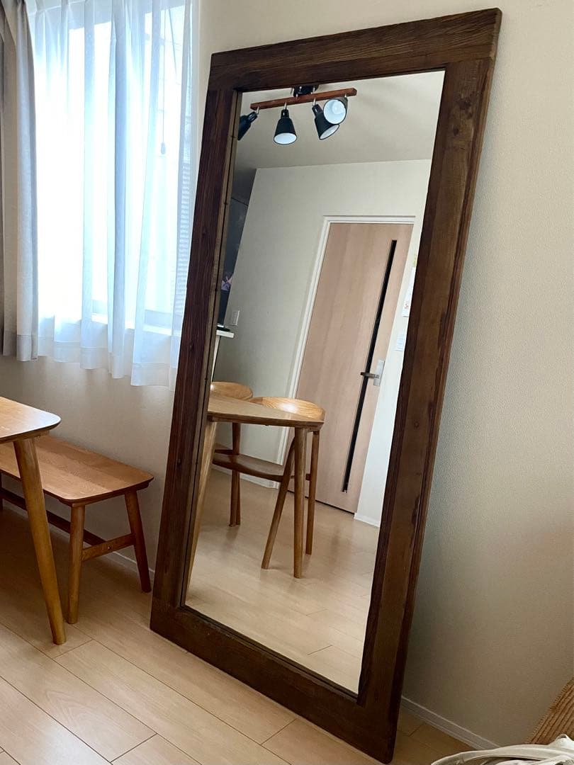 大型ミラー　立て掛ミラー　全身鏡　姿見　中古良品