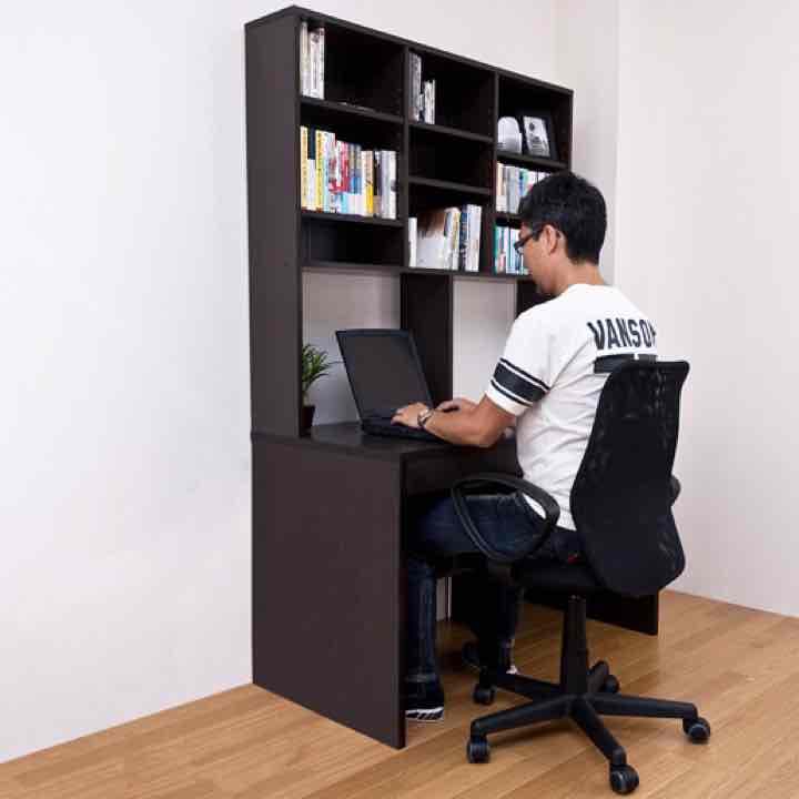 上下棚付デスク　120幅　BR/WH