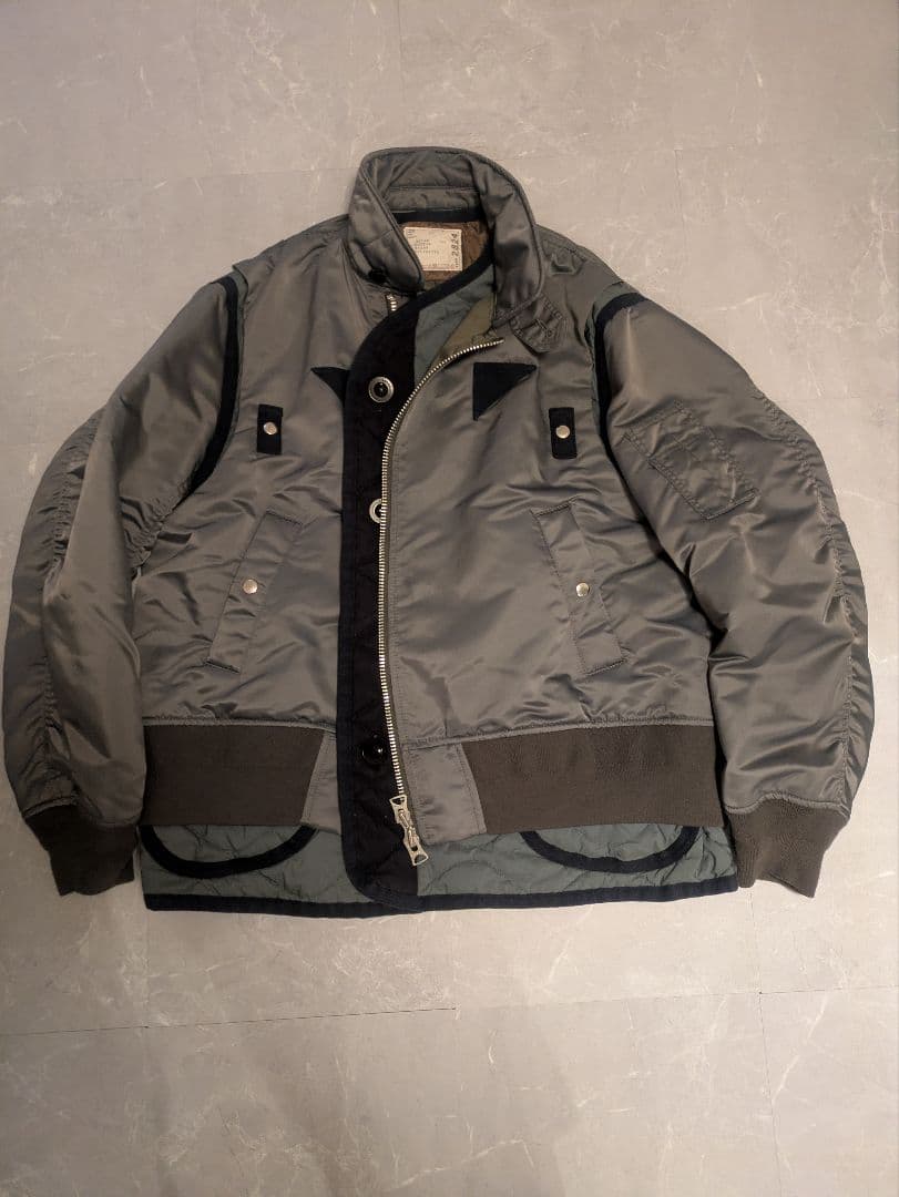 sacai MA-1ジャケット グレー　22aw blouson