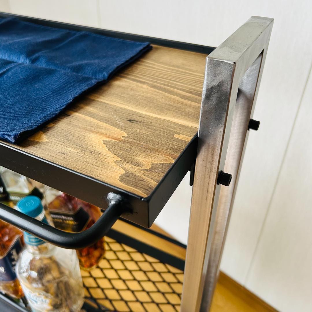 一点物　男前　インダストリアル　アイアンバーワゴン　ウィスキーラック　重厚溶接