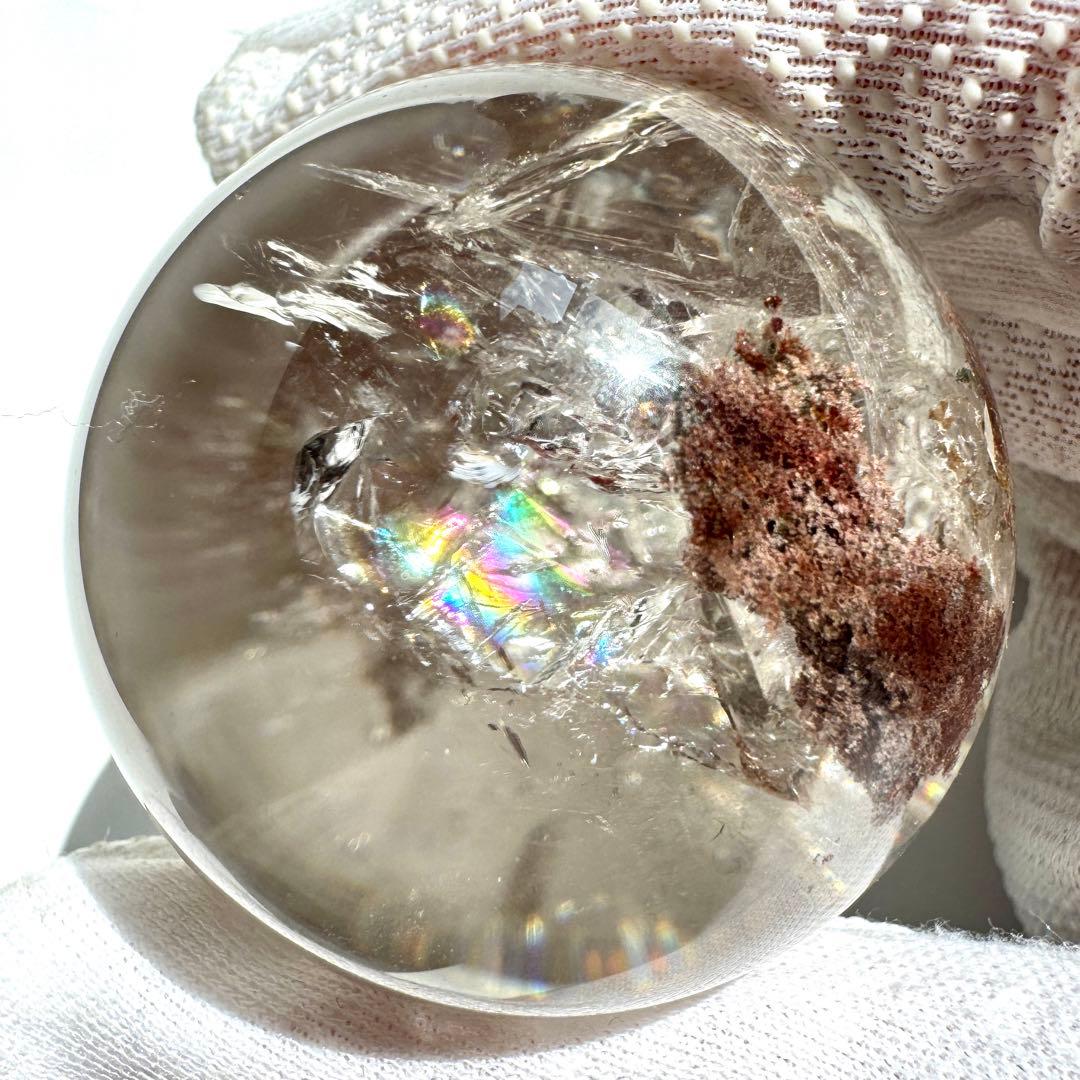 ガーデンクォーツ 苔&虹入りスフィア 49mm