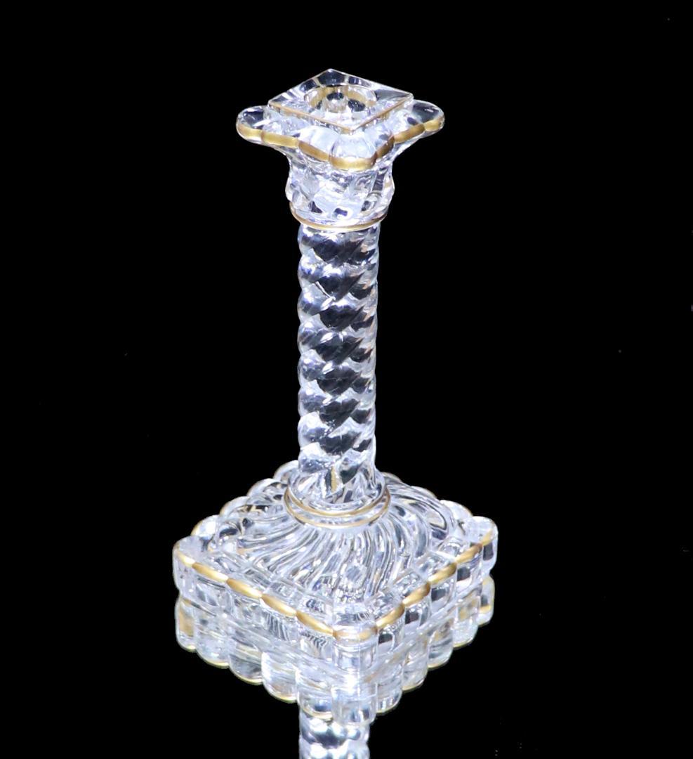 オールド・バカラ レア型 刻印有 金縁 大型 キャンドルホルダー 蝋燭立て