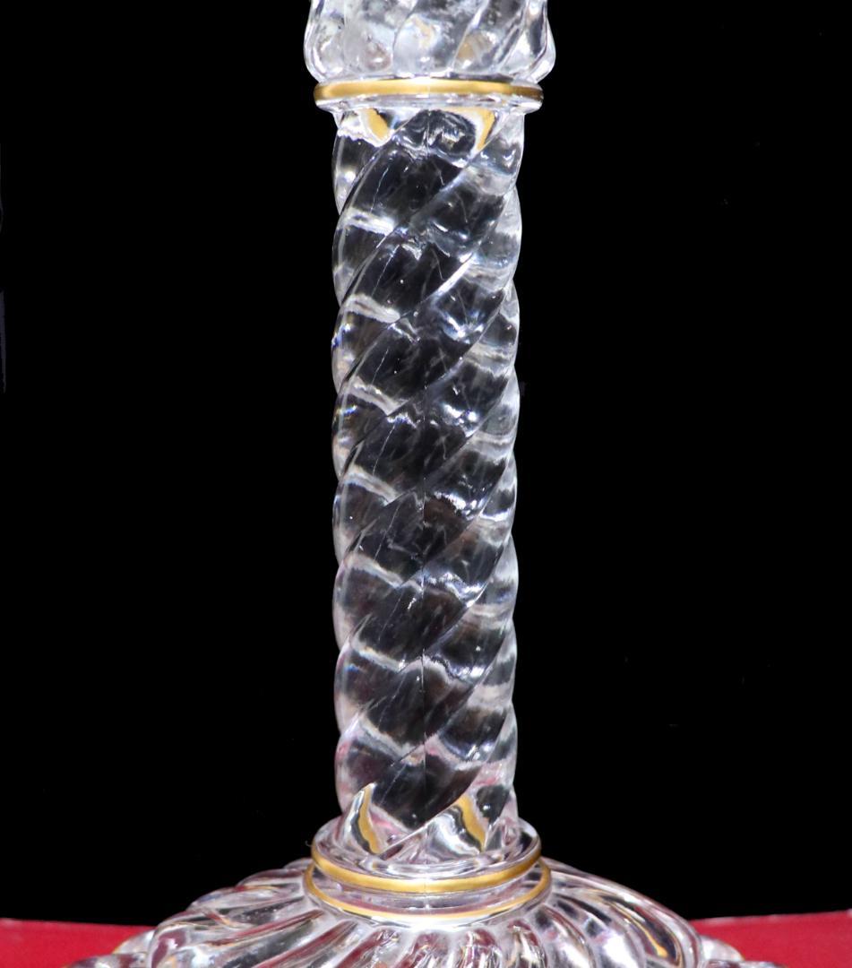 オールド・バカラ レア型 刻印有 金縁 大型 キャンドルホルダー 蝋燭立て