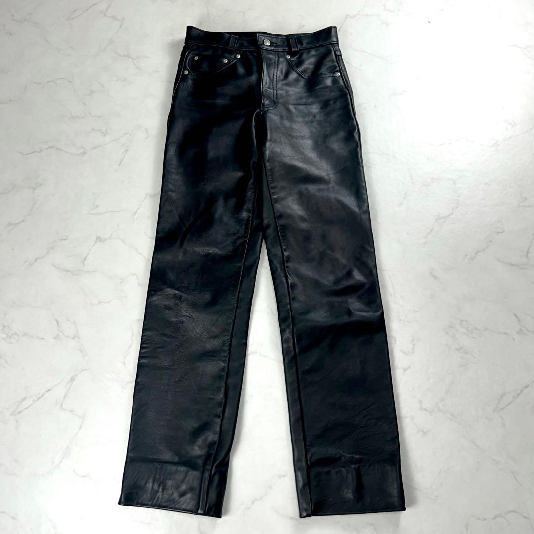 美品✨ ショット レザーパンツ USA製 ブラック W28