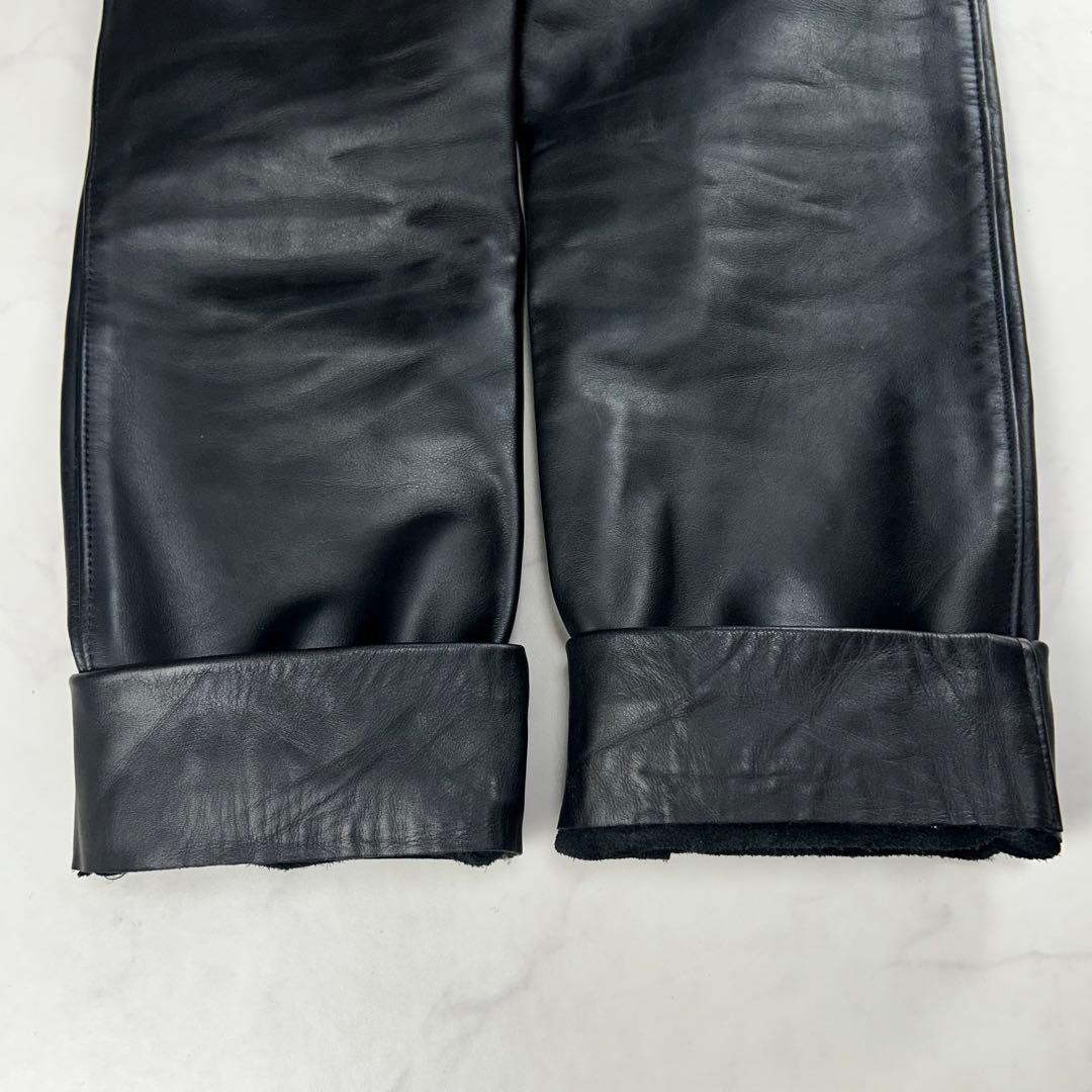 美品✨ ショット レザーパンツ USA製 ブラック W28