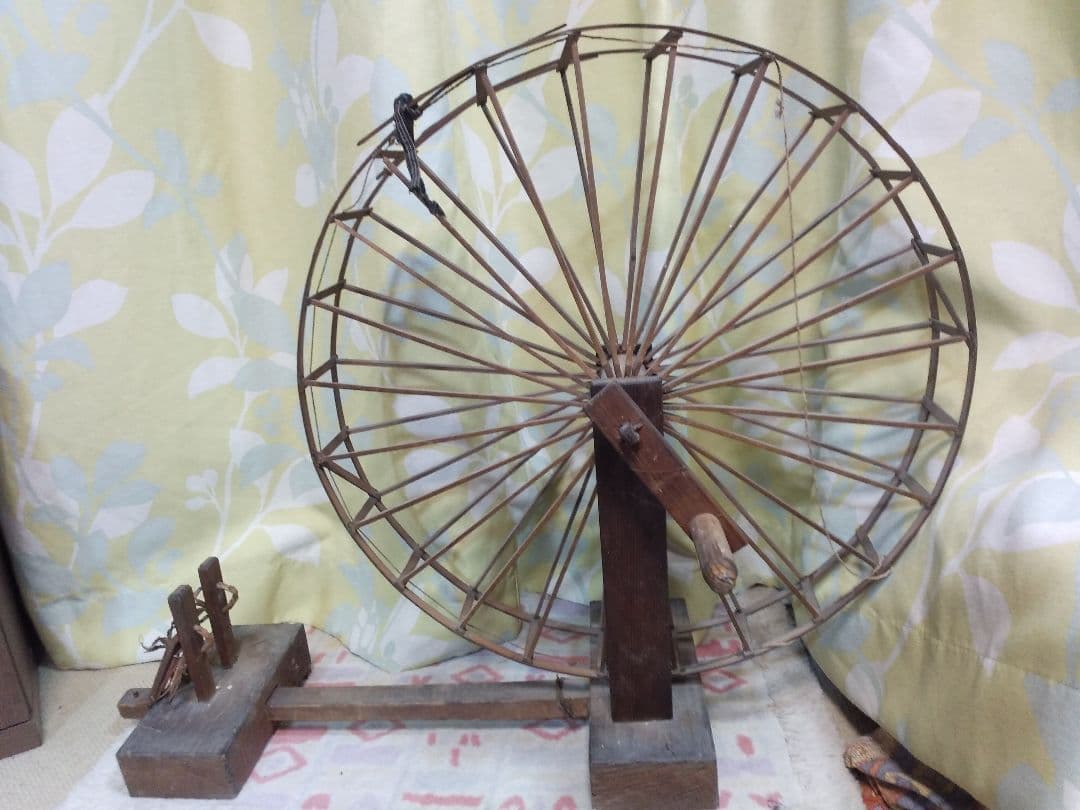 糸車 骨董品 アンティーク 昭和レトロ 和風インテリア品 現地受渡