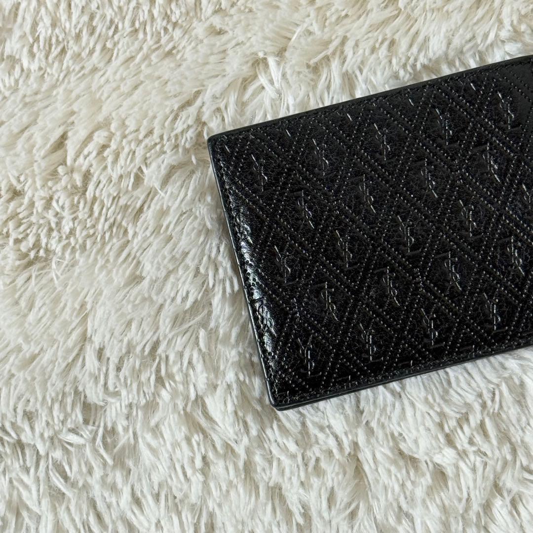 ⭐️Take様⭐️　サンローラン　YSL　総柄　マネークリップ　ブラック　レザー