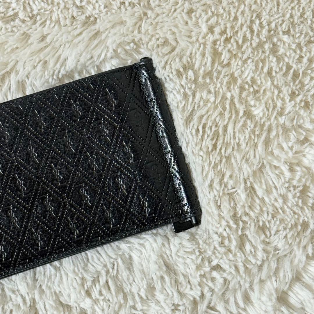 ⭐️Take様⭐️　サンローラン　YSL　総柄　マネークリップ　ブラック　レザー