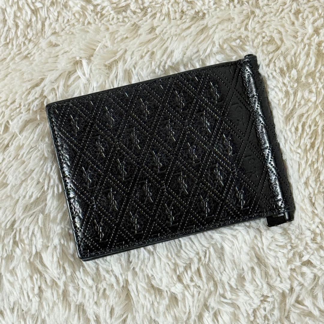 ⭐️Take様⭐️　サンローラン　YSL　総柄　マネークリップ　ブラック　レザー