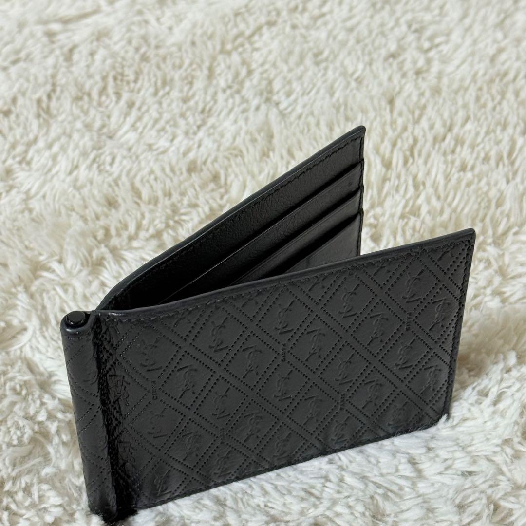 ⭐️Take様⭐️　サンローラン　YSL　総柄　マネークリップ　ブラック　レザー