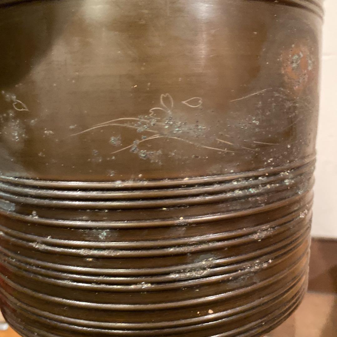 昭和レトロ　火鉢　2個セット　金属製　木箱入り