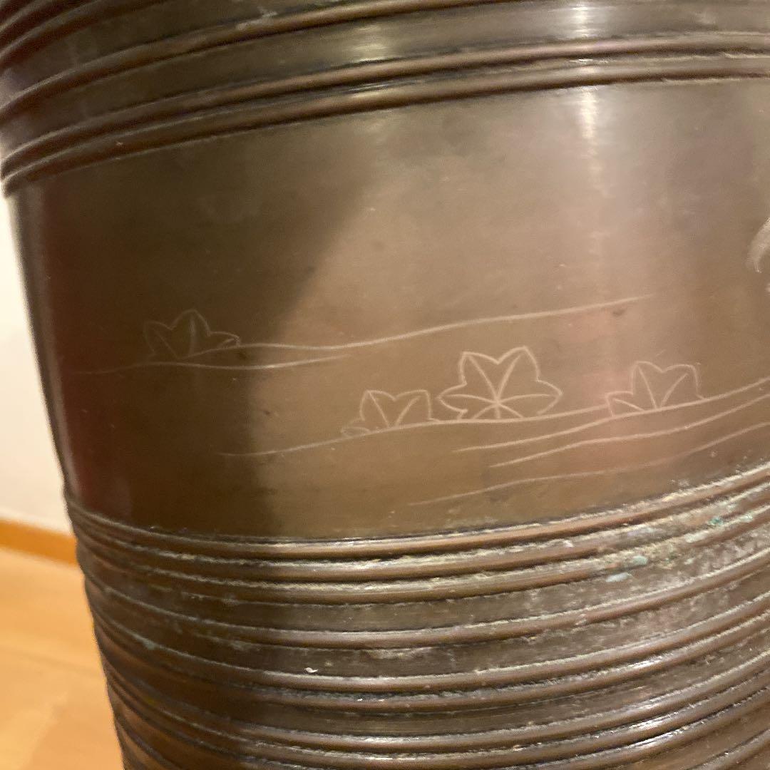 昭和レトロ　火鉢　2個セット　金属製　木箱入り