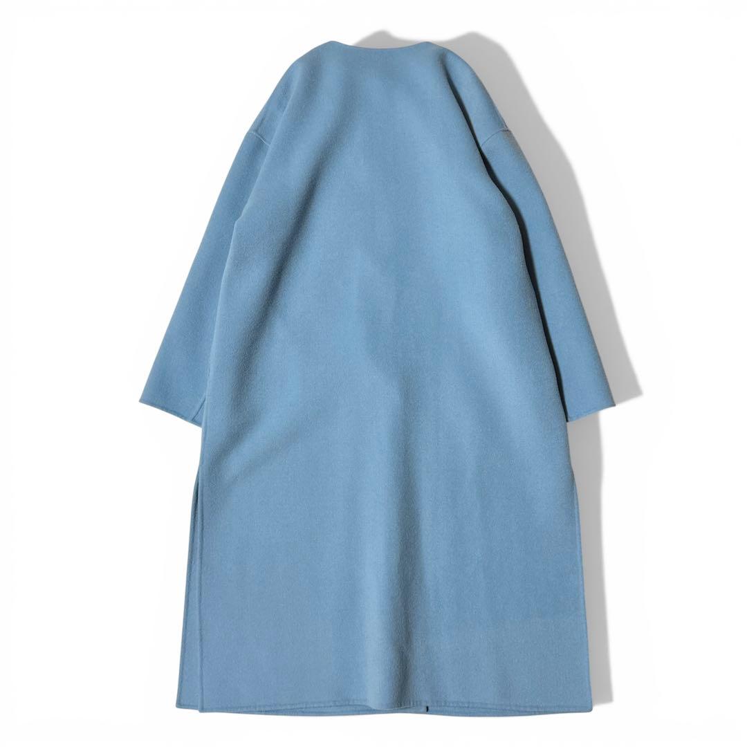 極美品✨️定価7.5万　ルフィル　ストール付きソフトウールリバーノーカラーコート﻿