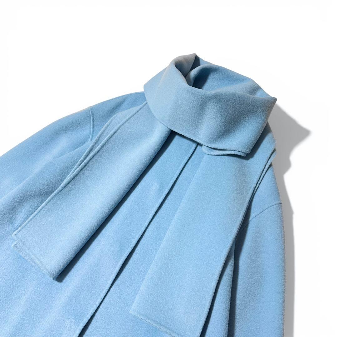極美品✨️定価7.5万　ルフィル　ストール付きソフトウールリバーノーカラーコート﻿