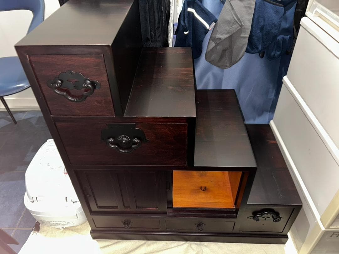 階段箪笥 タンス 4段-昭和レトロ 家具 モダン 和室