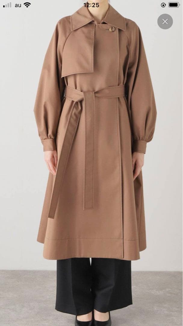 NOBLE グロウツイルボリューミードレスコート　トレンチコート　ブラウン36