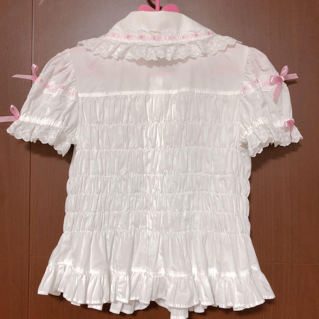 Angelic Pretty♡半袖ブラウス♡白×ピンクリボン