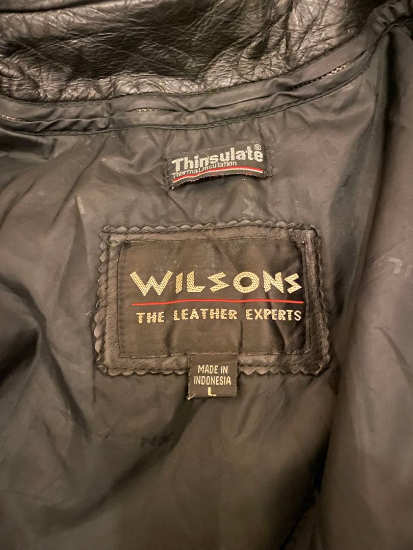 WILSONS Thinsulate 黒レザージャケット Lサイズ