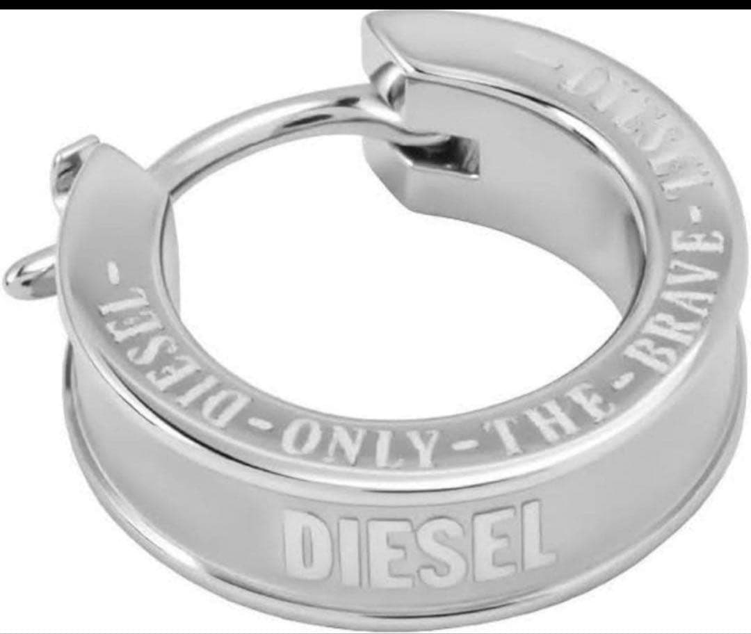 DIESEL ディーゼル ステンレススチール ピアス フープ リング(片耳用)