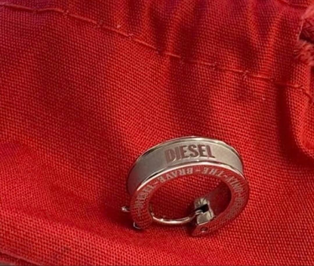 DIESEL ディーゼル ステンレススチール ピアス フープ リング(片耳用)