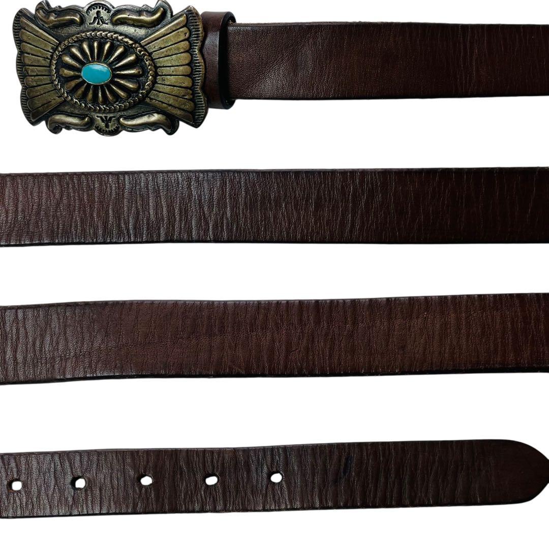 ポロラルフローレン インディアン ターコイズ レザーベルト ビンテージ