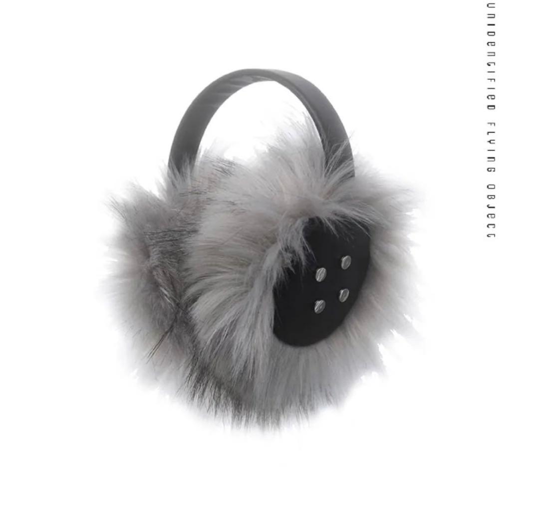 即購可　完売FUZZYKON 灰色　y2kファーイヤーマフ　耳当て