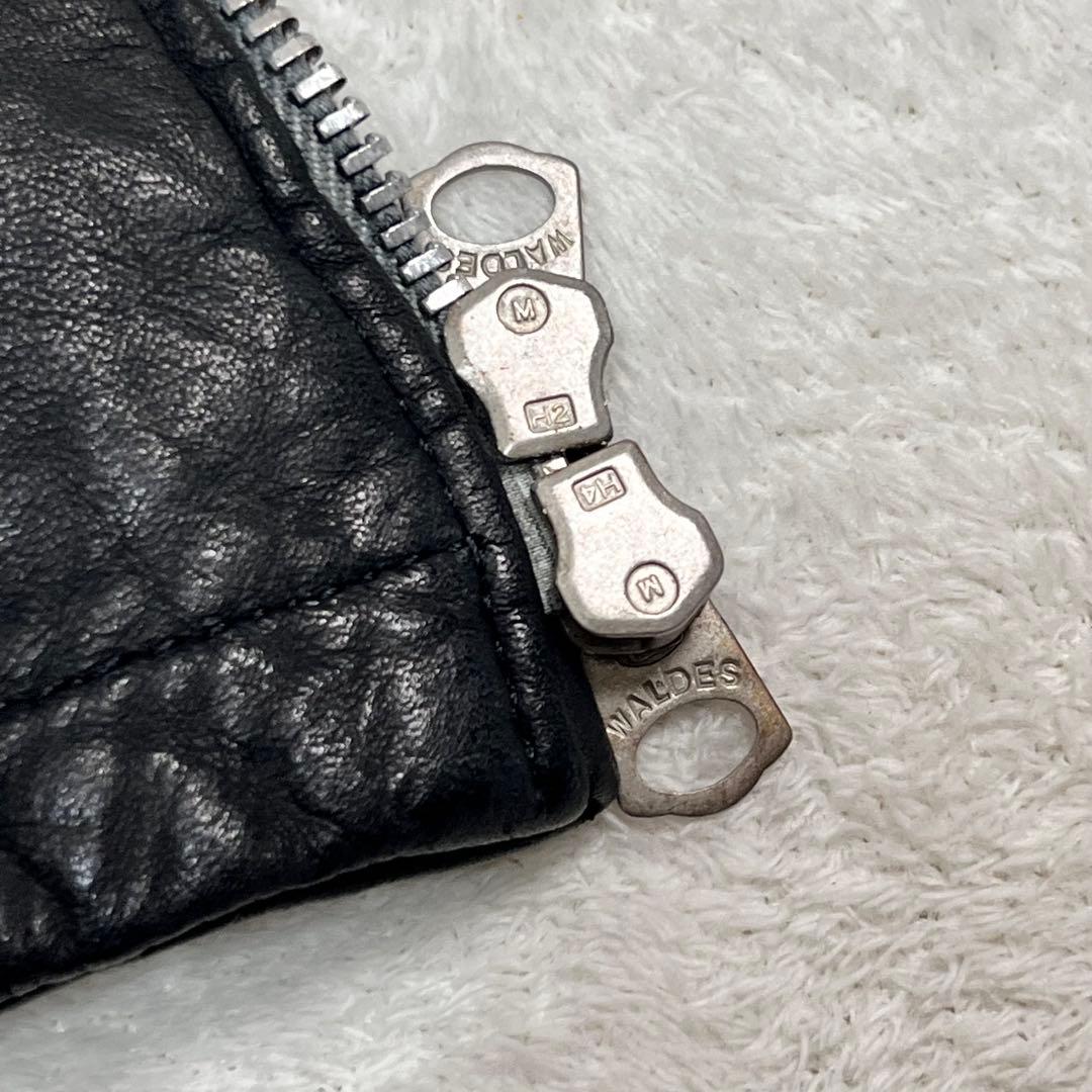 『アボンタージ』レザージャケット ノーカラー ダブルジップアップ ブラック