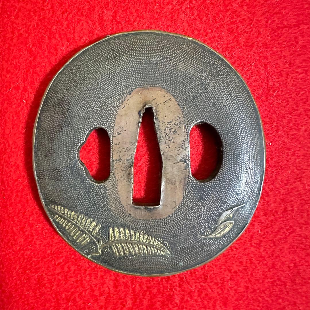 鉄地　金象嵌刀装具 鍔 刀鍔 骨董品 鉄地 鐔 武具　鉄瓶蓋 10個セット