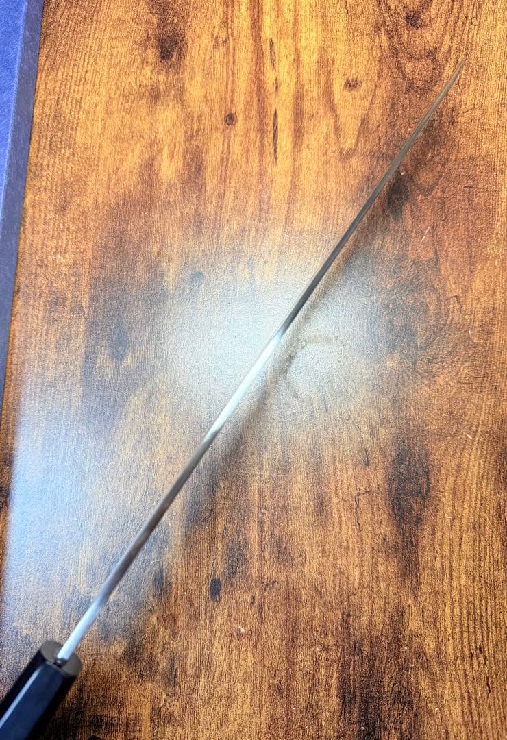 【堺打刃物】祥太郎作　刺身 切付　本焼 白鋼　尺　鏡面　包丁　黒檀水牛八角柄