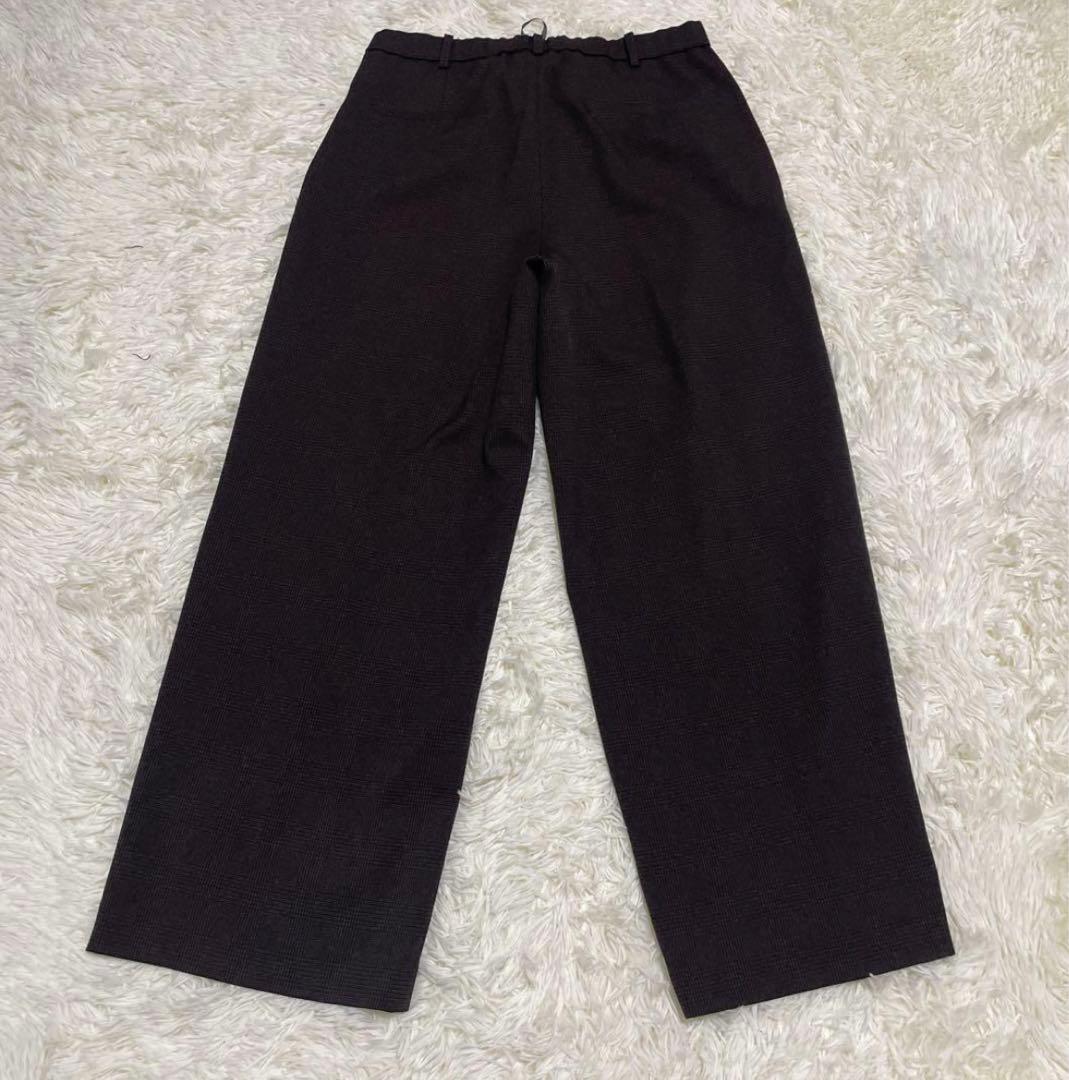 美品2L【LIPLIA 洗えるストレッチセットアップ対応 ウール調ノーカラーJK