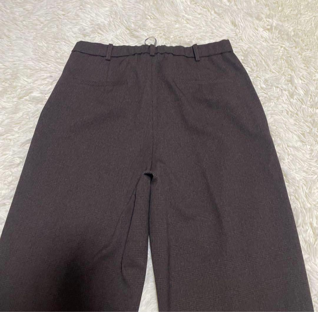 美品2L【LIPLIA 洗えるストレッチセットアップ対応 ウール調ノーカラーJK