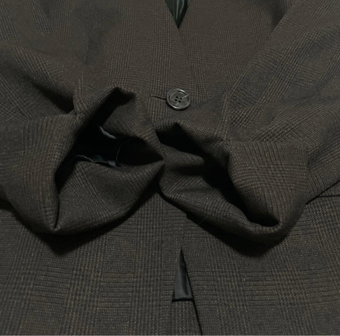 美品2L【LIPLIA 洗えるストレッチセットアップ対応 ウール調ノーカラーJK