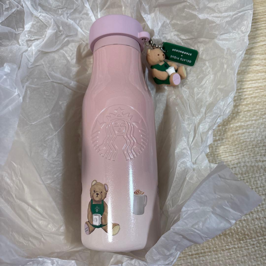 スターバックス ジェラートピケ ピンク ステンレスボトル 473ml ピンク