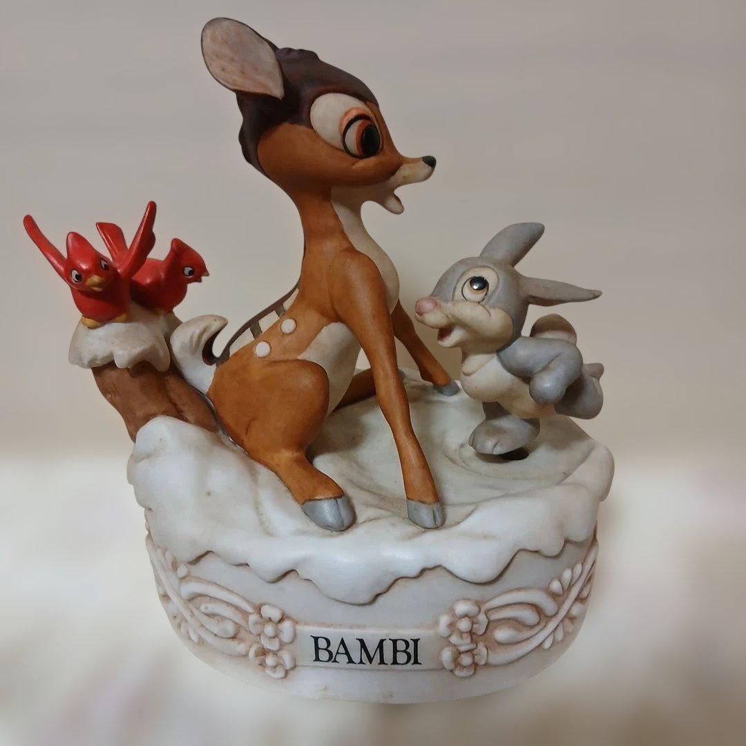 ディズニー　バンビ　オルゴール　置物