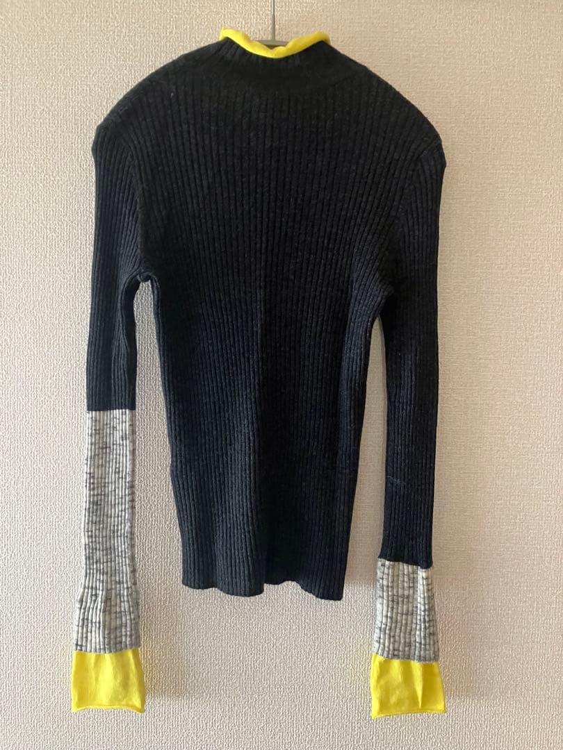 enfold キャッシュタッチハイネックリブバイカラープルオーバー