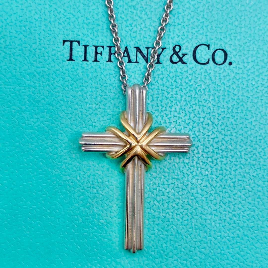 【美品】ティファニー　シグネチャークロス　ネックレス　十字架　925×750