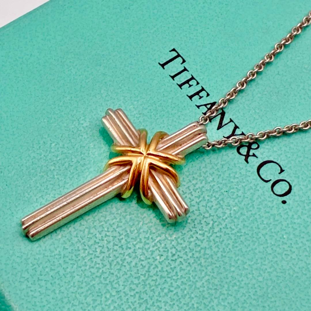 【美品】ティファニー　シグネチャークロス　ネックレス　十字架　925×750