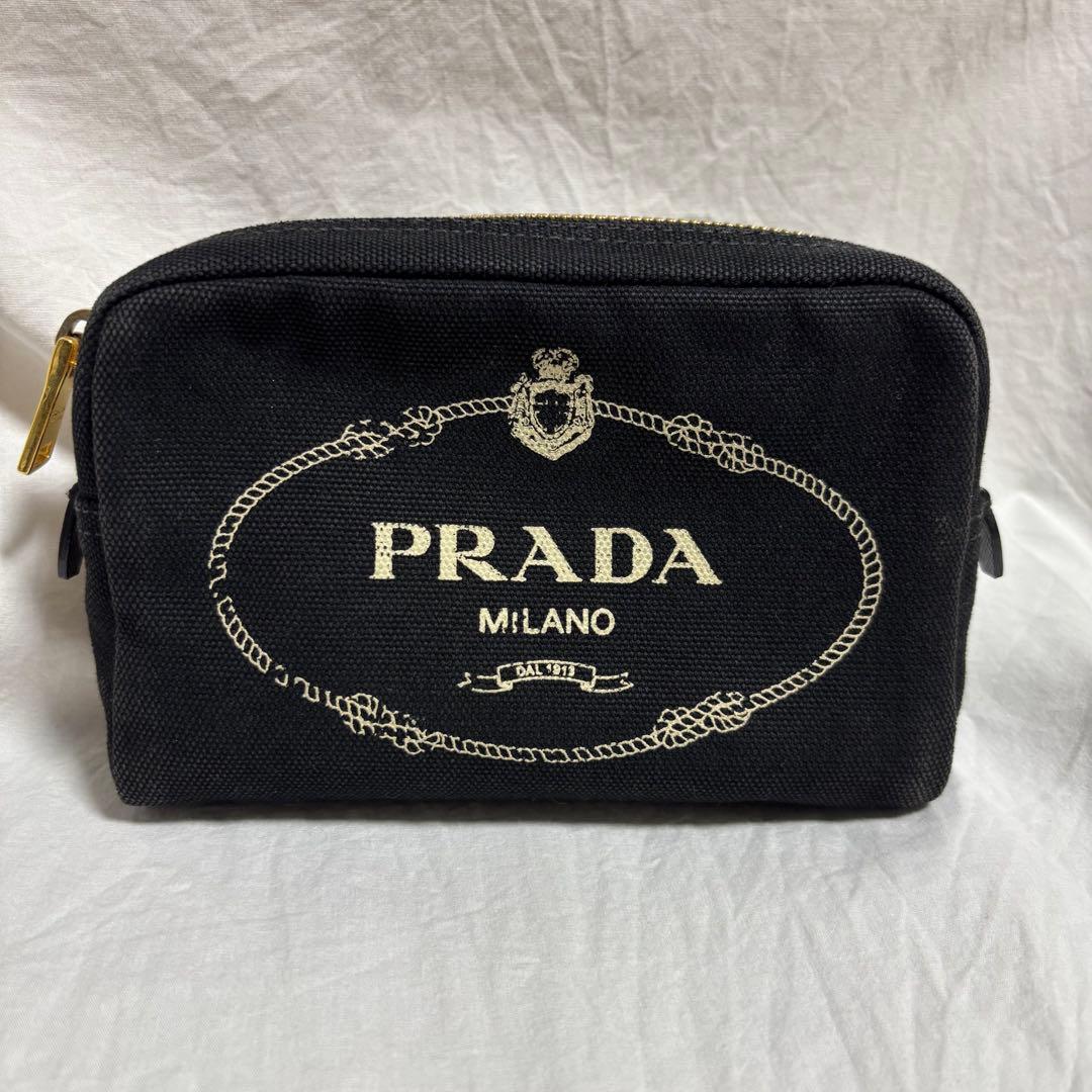 【美品】PRADA カナパ　コスメポーチ　ロゴポーチ