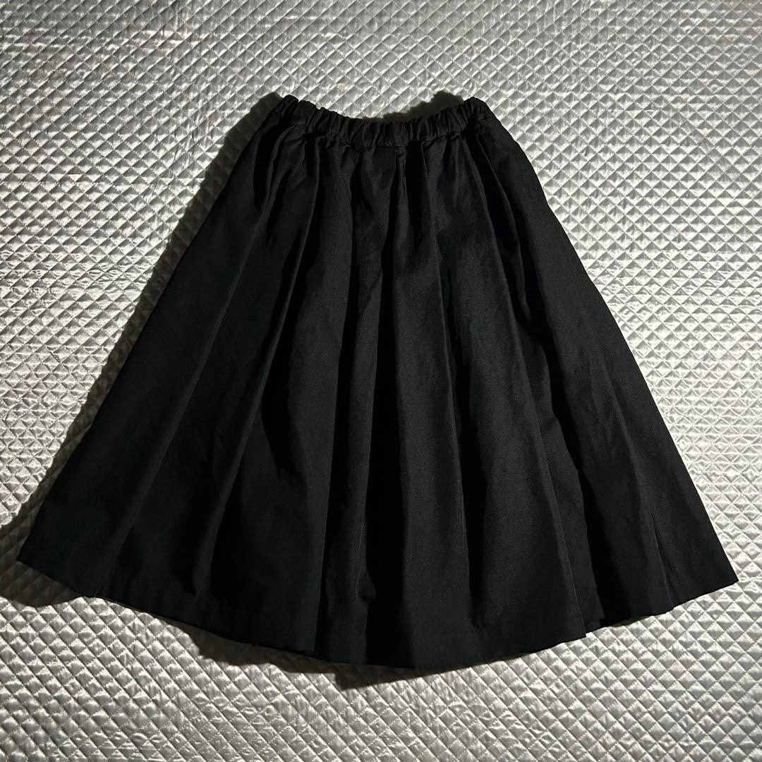 AD2017 archive ポリ縮絨フレアスカート 黒 ボリューム