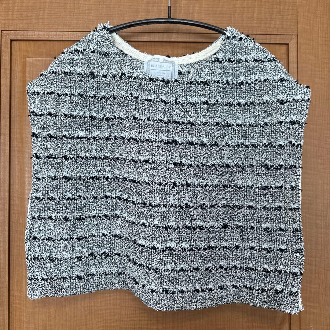 【新品タグ付き】BEARDSLEY ツイードニットポンチョ