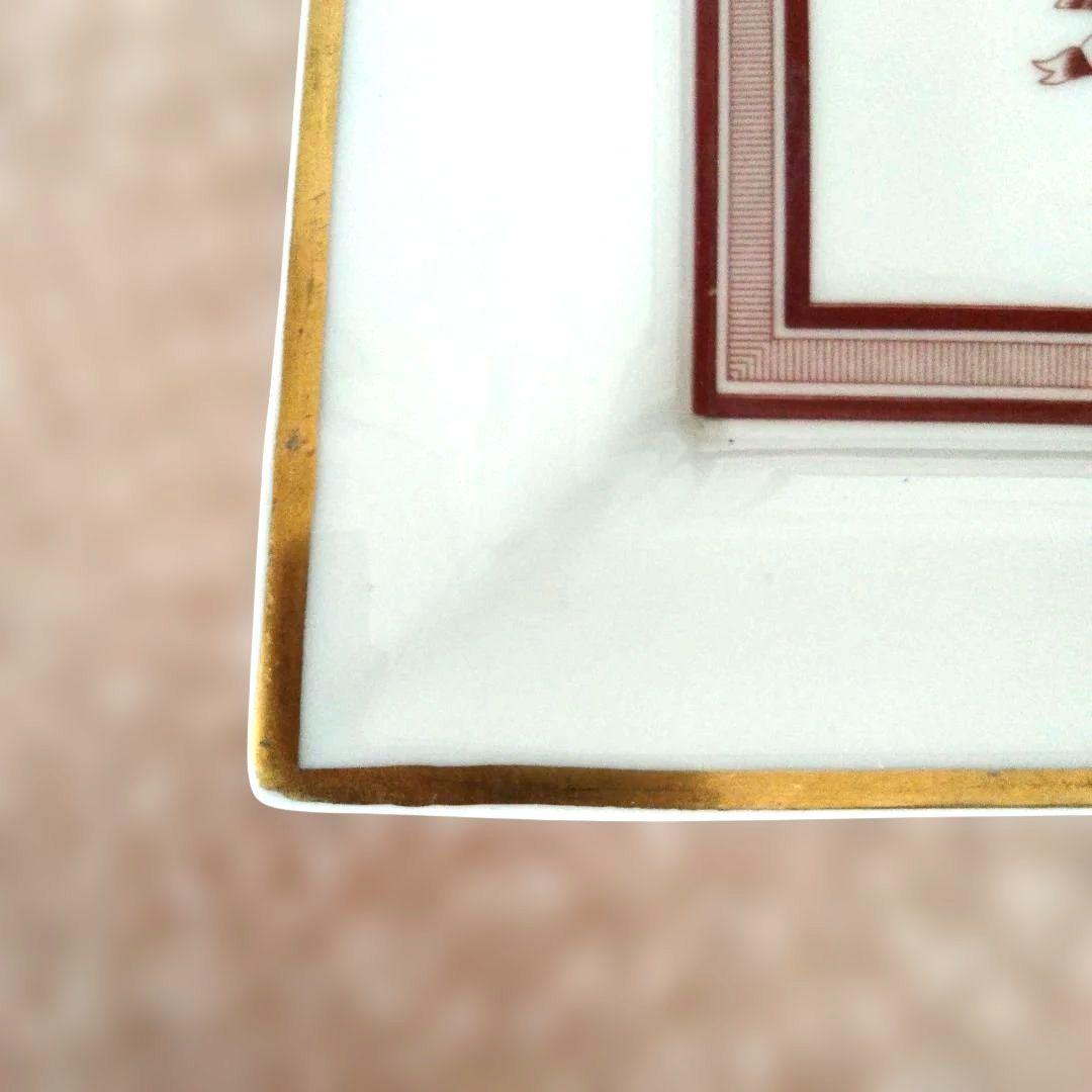 HERMES　エルメス　アッシュトレイ　スクエアプレート　 陶器製灰皿 馬車