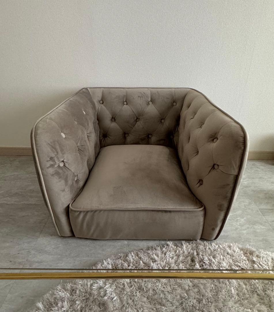 ベルベット調 1人掛けソファ 専用画面