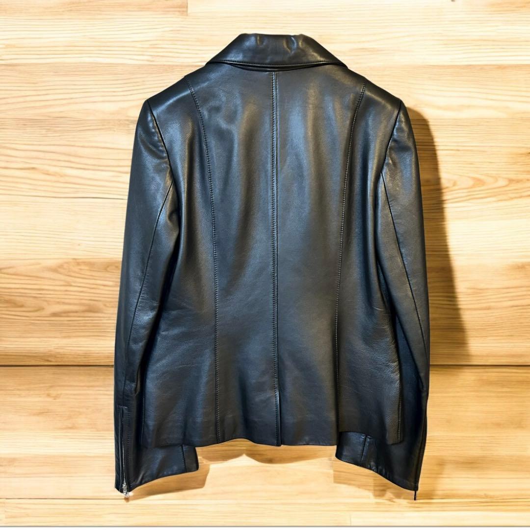 【美品】LANVIN ランバンレザーテーラードジャケット 38サイズ