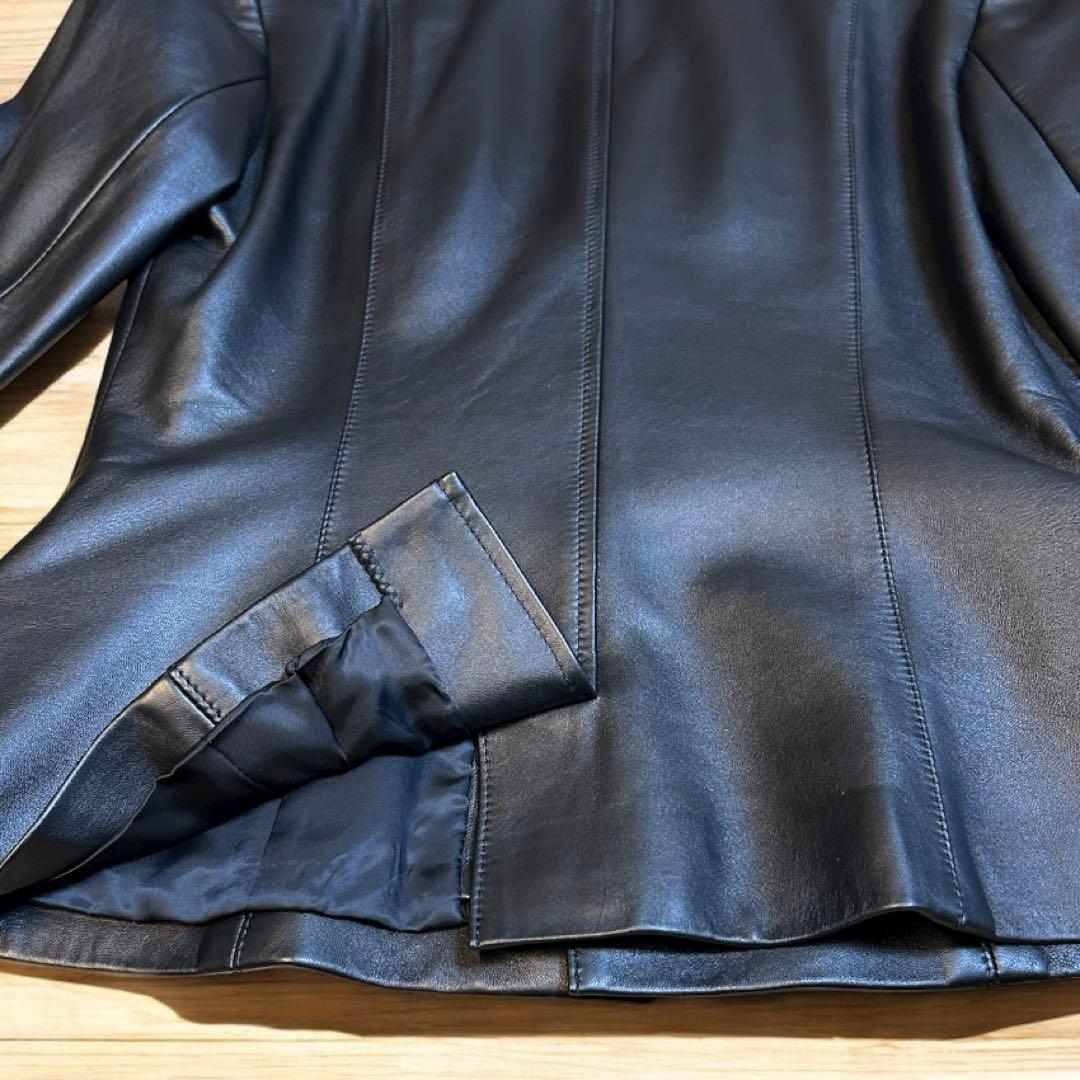【美品】LANVIN ランバンレザーテーラードジャケット 38サイズ