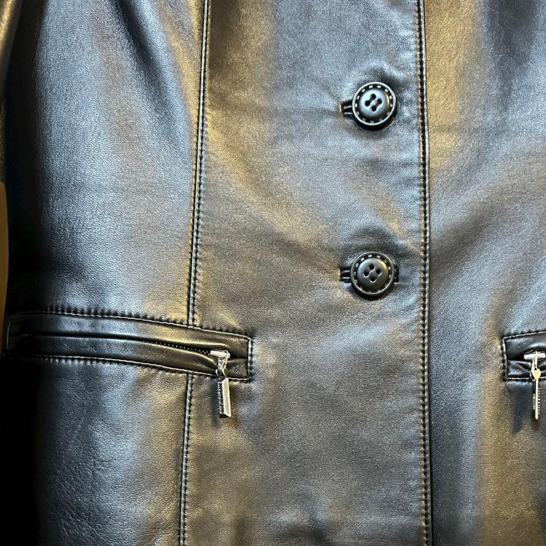 【美品】LANVIN ランバンレザーテーラードジャケット 38サイズ