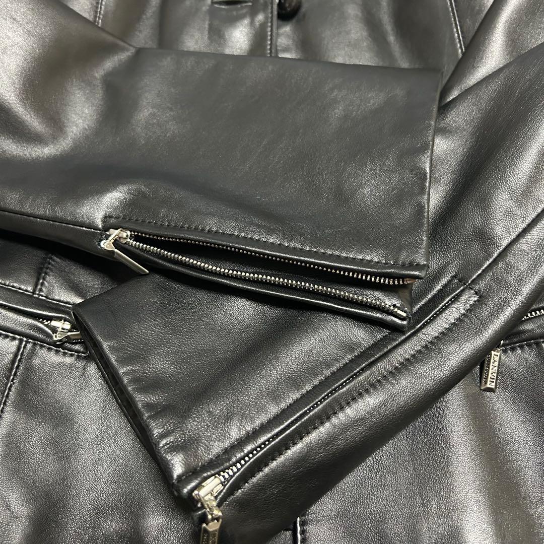 【美品】LANVIN ランバンレザーテーラードジャケット 38サイズ