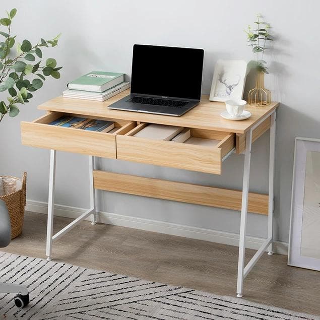 超人気！パソコンデスク　引き出し付き　幅100*奥48 【ナチュラル 】